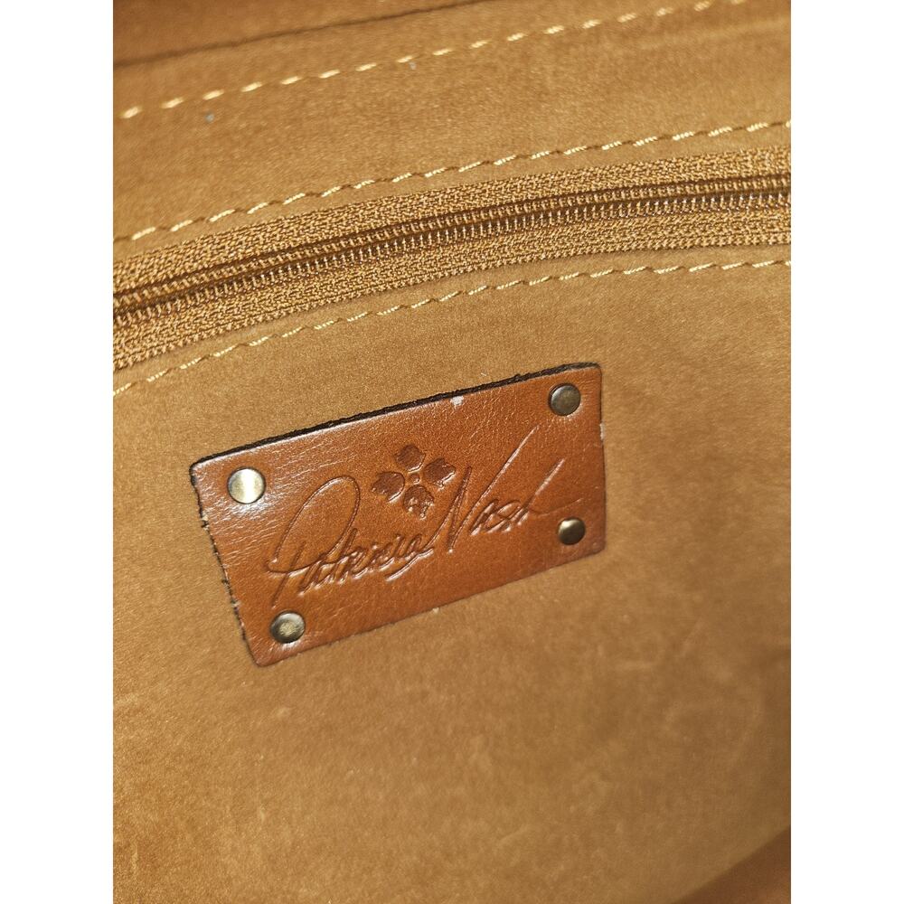 Patricia Nash Burnished Tooled Zorita Satchel Bag Metallic gold finish 14x10x4 - Picture 15 of 15